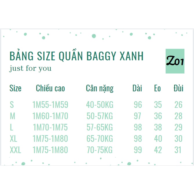 Quần baggy xanh trơn nam nữ phong cách unisex, lên dáng siêu chất - Z01 Town