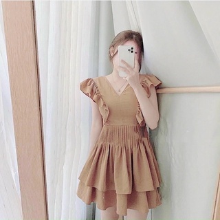 Đầm chít eo dáng xoè tay cánh tiên