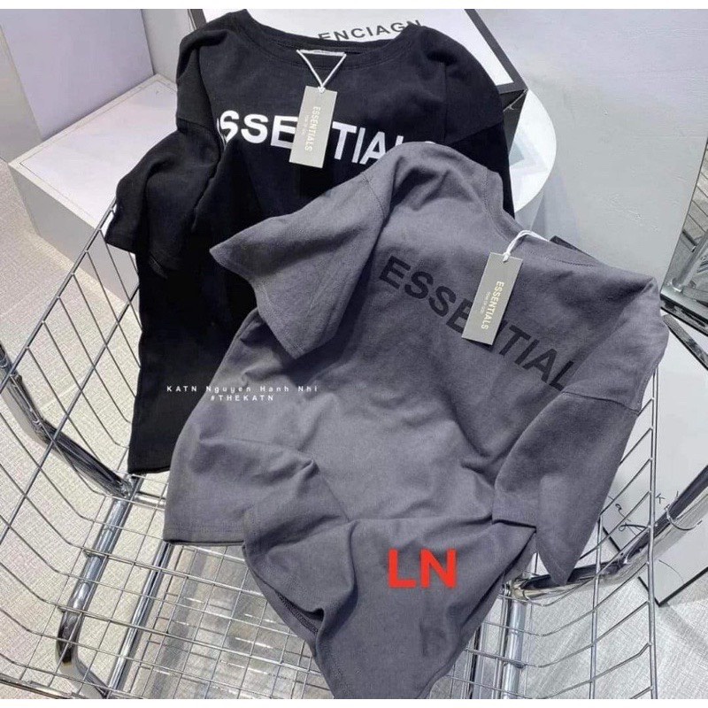 Áo thun cộc ess phom rộng dấu quần unisex - Áo thun suông phong cách vintage màu sắc cá tính ulzzang HOT