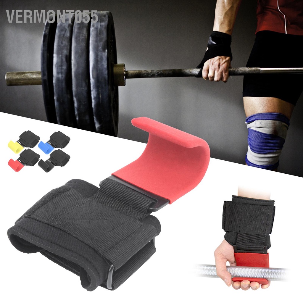 Vermont055 Nâng tạ thể thao Kéo lên Móc Tập dục Sức mạnh Đào tạo sức Vòng đeo cổ tay Dây đai quấn