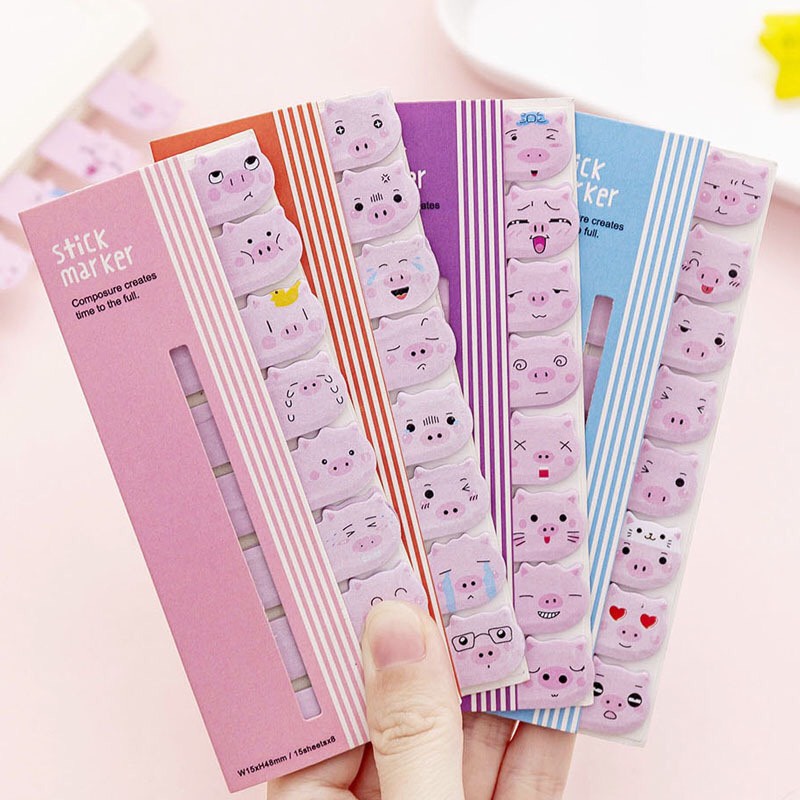 Giấy Note - Heo hồng siêu dễ thương (160Trang) - Sticker (Đánh dấu trang)