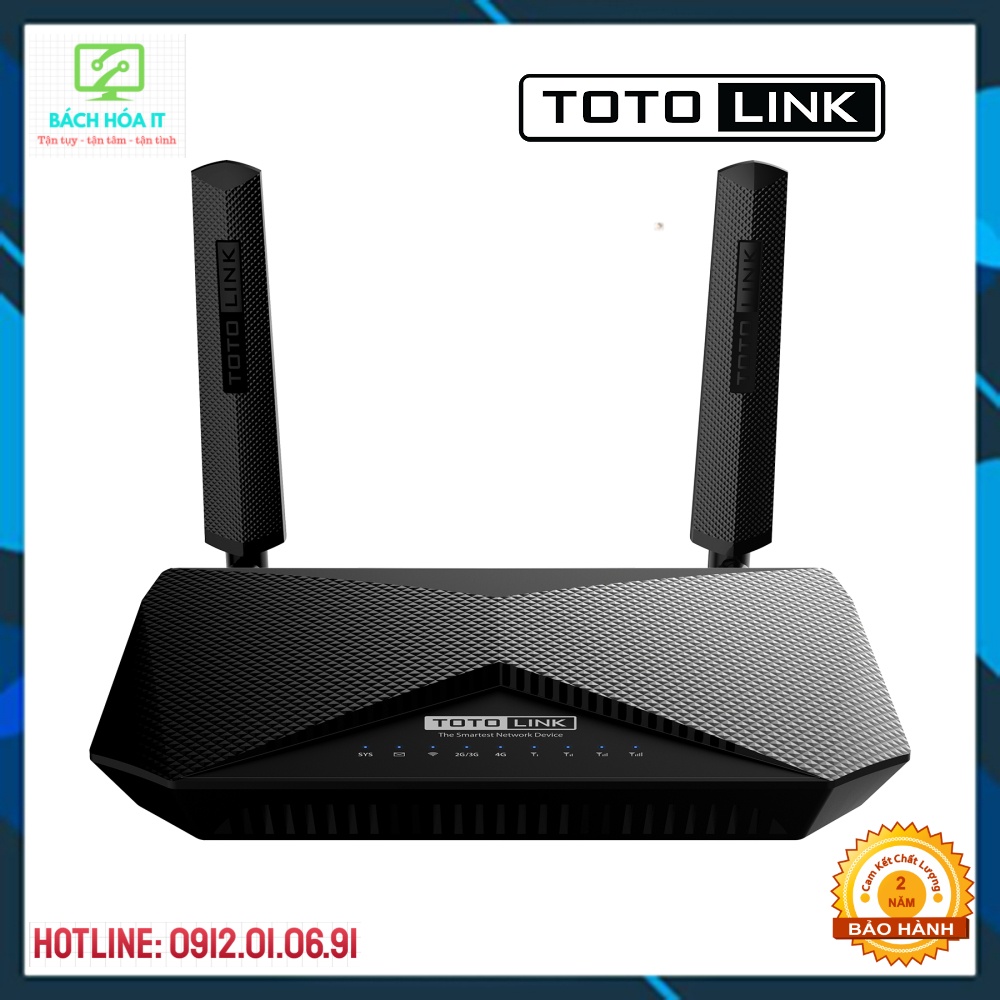 Bộ định tuyến không dây 4G LTE băng tần kép AC1200 Totolink LR1200, hàng chính hãng bảo hành 24 tháng