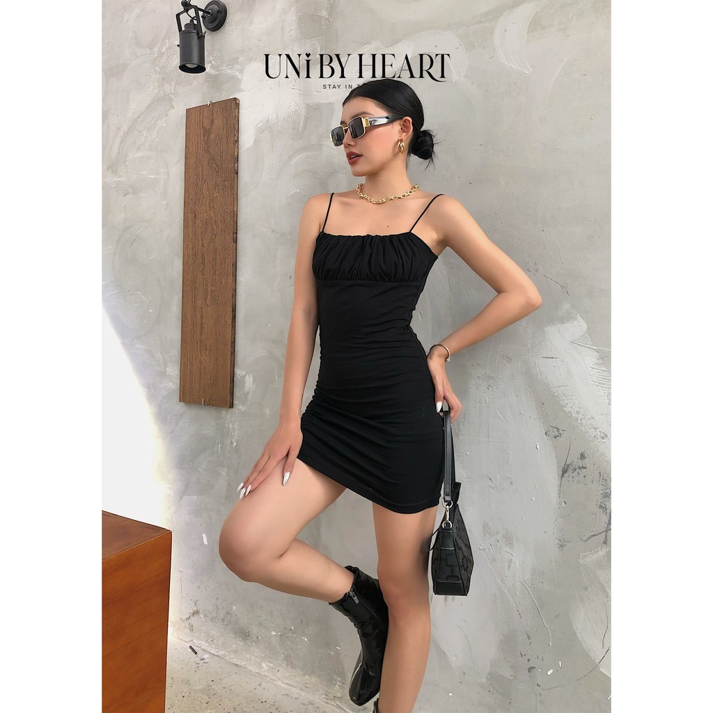 Váy body nữ Cami Dress VHD002 thiết kế 2 dây, vải cotton co giãn thoải mái - Uni By Heart | BigBuy360 - bigbuy360.vn