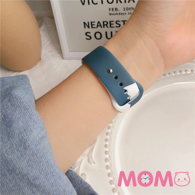 Dây Đeo Đồng Hồ Bằng Silicone Nhiều Màu Cho Smart Watch Serise 7 6 5 4 3 2 SE 41mm 45mm 40mm 44mm 42mm