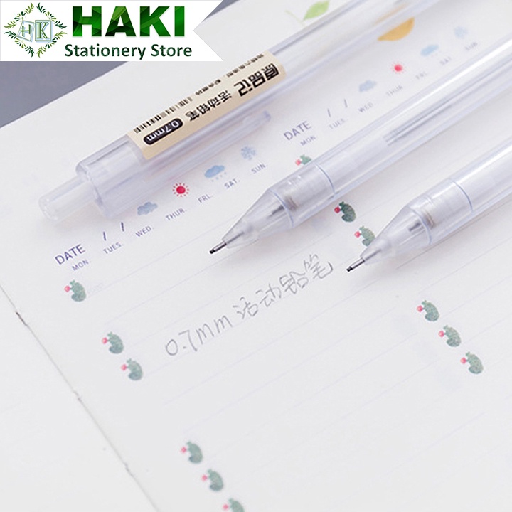 Bút chì bấm cơ HAKI ngòi 0.5mm 0.7mm tiện lợi dành cho học sinh B62