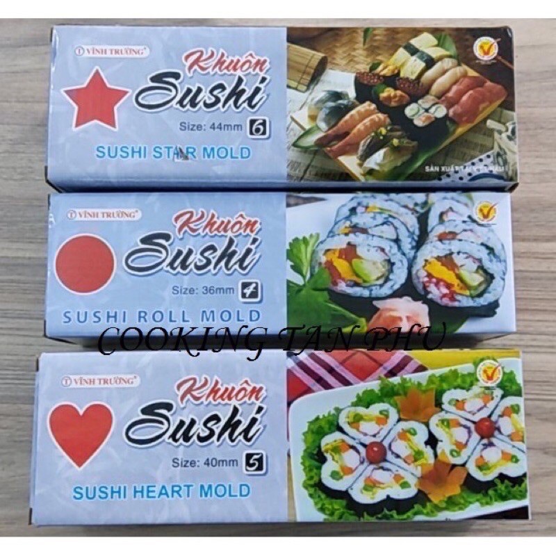 Khuôn làm sushi hình tròn bằng nhựa cao cấp Vĩnh Trường dụng cụ làm sushi hình tròn