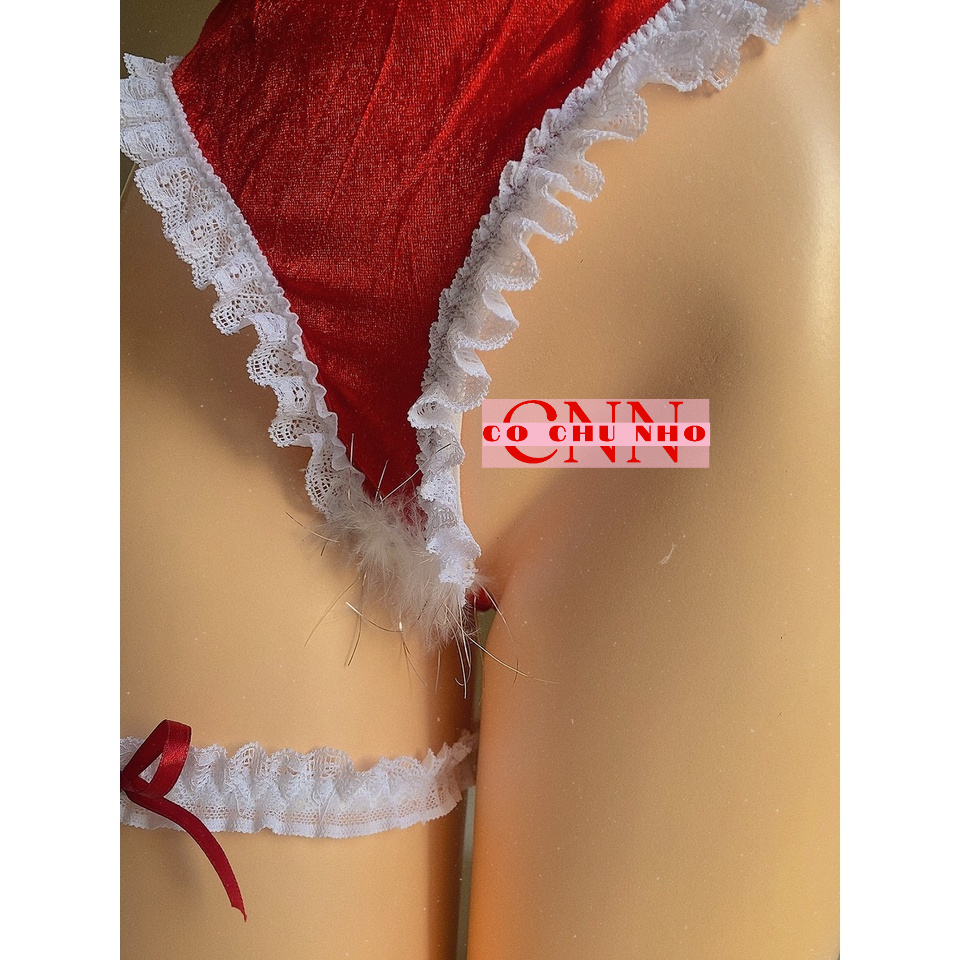 LL893 - Bodysuit noel nhung mềm co giãn -  Bodysuit sexy Cut Out | Cosplay Sexy - cochunhoquan11