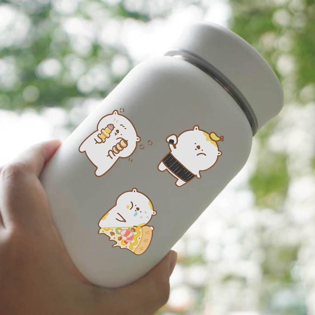 Sticker dán mũ bảo hiểm chống nước cute, hình dán laptop, điện thoại, vali sét 40 miếng