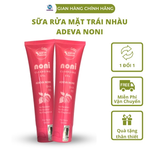 Sữa rửa mặt trái nhàu Adeva Noni dạng gel 100ml, làm sạch dịu nhẹ, phù hợp cho cả da nhạy cảm