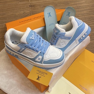 GIÀY LV TRAINER SNEAKER WHITE BLUE LAI AU [ FULL BOX + FREE SHIP ]