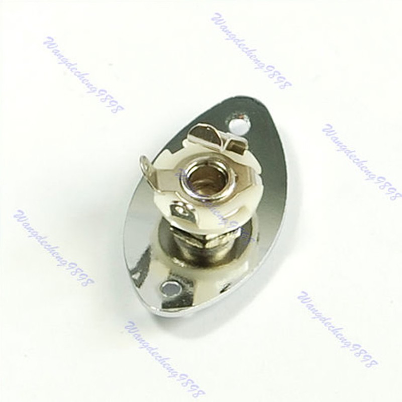 For Electronic Guitar Guitar Accessories Output Cat Eye Oval Jack Plate Chrome