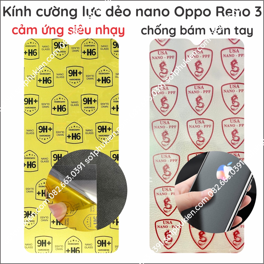 Dán cường lực dẻo nano Oppo Reno 3 siêu bền siêu bảo vệ