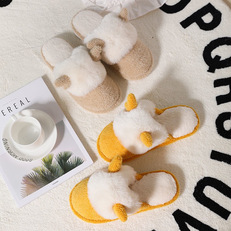 Dép Lông Đi Trong Nhà Chống Trượt Giữ Ấm Họa Tiết Hoạt Hình Thời Trang Thu Đông Cho Nam Và Nữ