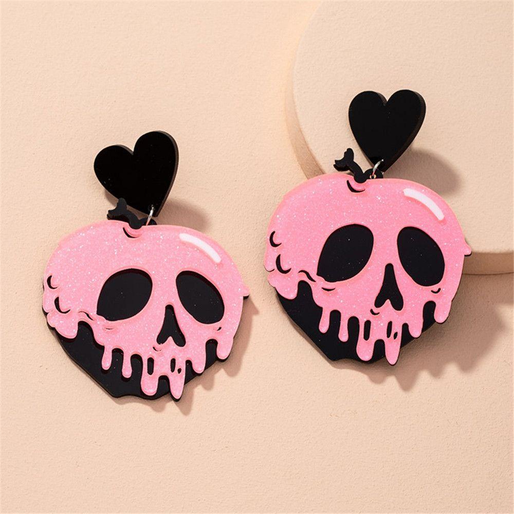 EUTUS 1 Đôi Bông Tai Bằng Acrylic Màu Sắc Kẹo Ngọt Chủ Đề Halloween