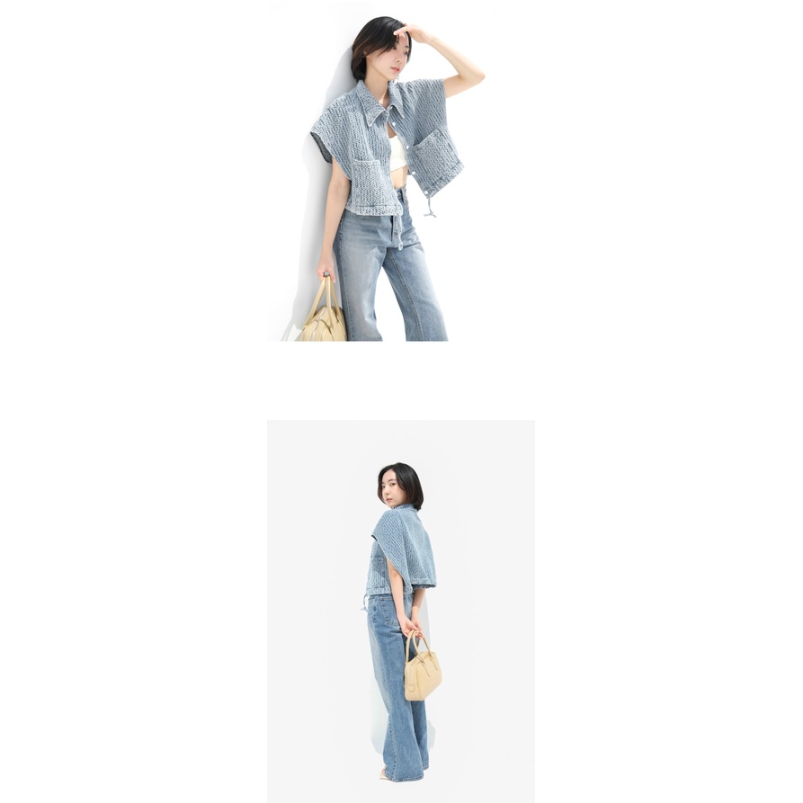 Denim vest - Áo khoác ngoài tay ngắn cách dơi chất jean độc đáo