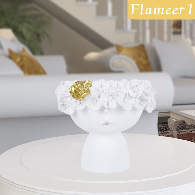 [Flameameer1] Bình Hoa Để Bàn Hình Cô Gái Bằng Nhựa Resin Phong Cách Bắc Âu