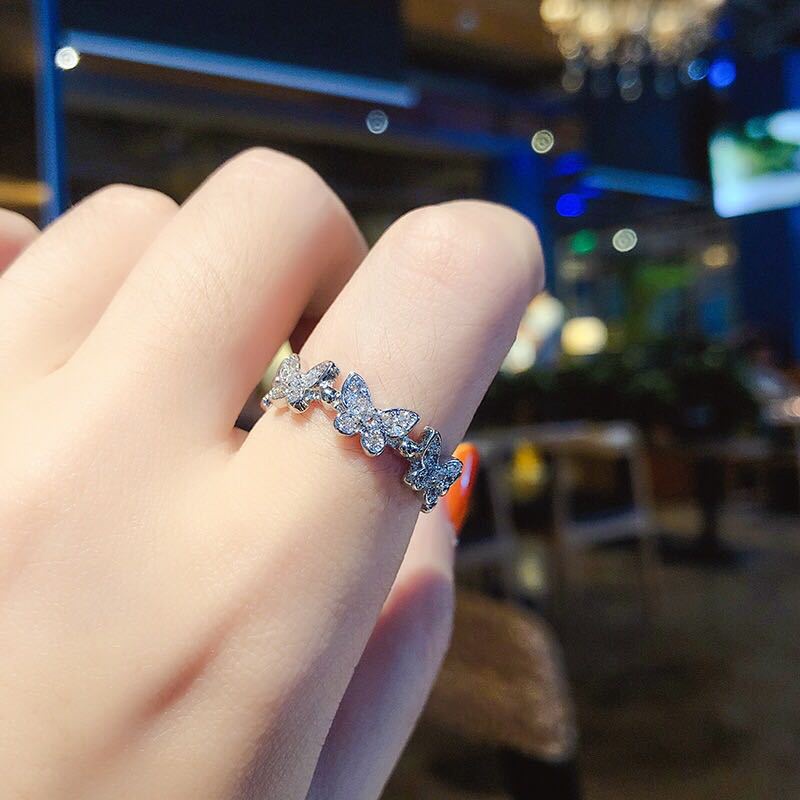 Nhẫn Mạ Vàng 18K Hình Bướm Đính Đá Thời Trang Cho Nữ