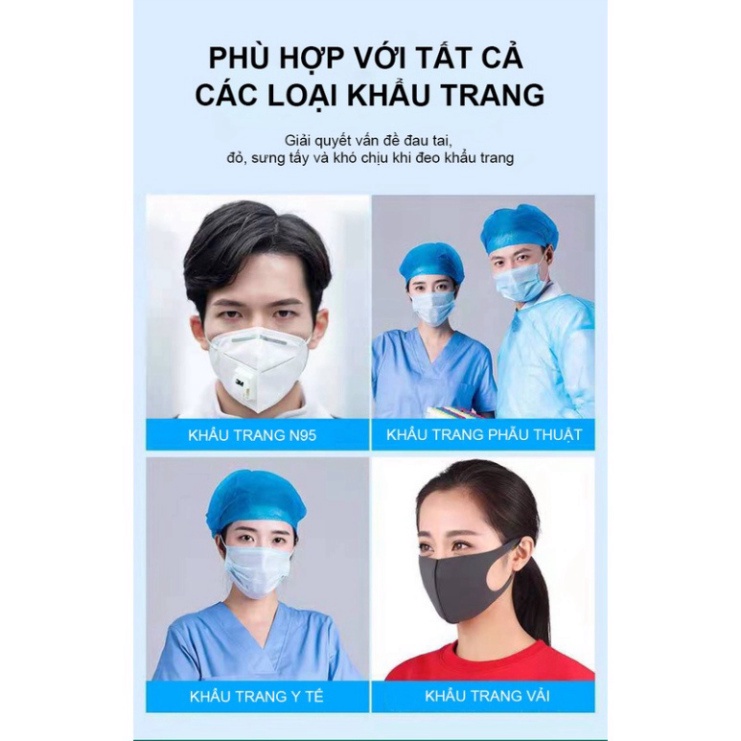 Dây Đeo Khẩu Trang Y Tế Chống Đau Tai, Tai Giả Đeo Khẩu Trang - Vật Liệu Silicone Mềm Dẻo Co Dãn