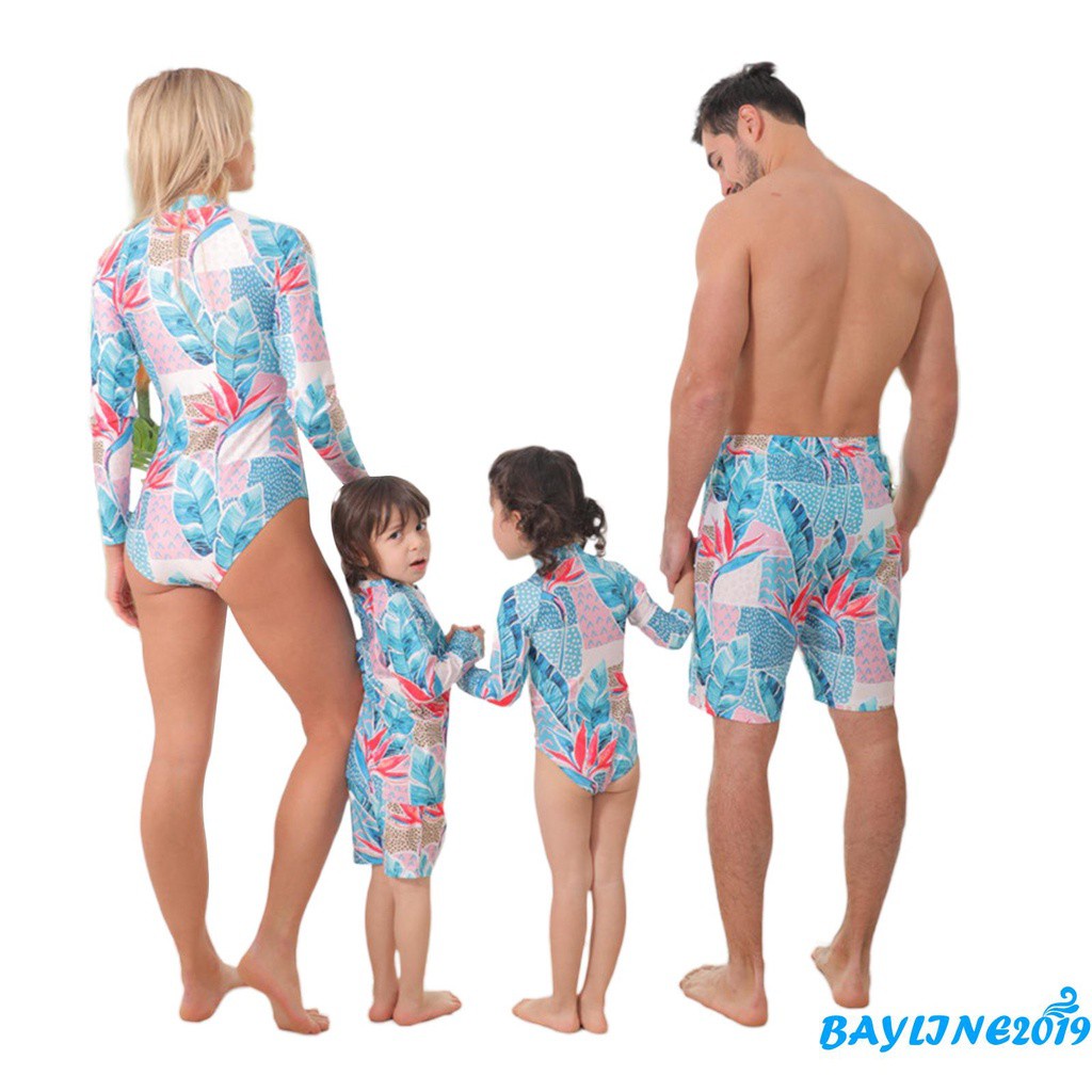 Bộ Đồ Bơi Liền Thân Tay Dài Họa Tiết Hoa Xinh Xắn Cho Bé | BigBuy360 - bigbuy360.vn