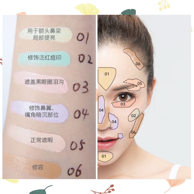 Bảng Kem Che Khuyết Điểm 6 Màu Che Phủ Đốm Mụn Và Làm Đều Màu Da