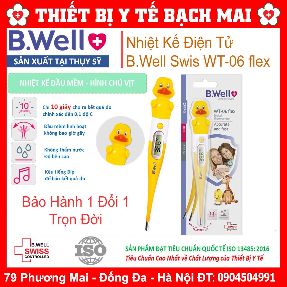 Nhiệt Kế Điện Tử Dễ Thương Bwell Swiss WT-06 flex Hình Vịt, Thỏ