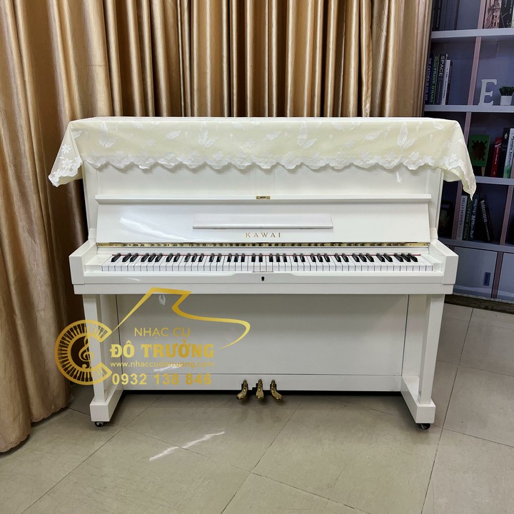 Khăn phủ đàn Piano ren trắng họa tiết chiếc lá đẹp tinh tế