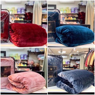 Chăn lông thỏ xuất khẩu cao cấp BLANKET loại dày 2,3kg kèm túi xách