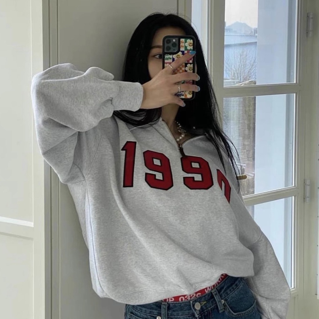 [Mã 11FASHIONSALE1 giảm 10k đơn 50k] Áo sweater polo dài tay kéo khoá unisex dưới 85kg chất nỉ bông Daski - 1990 | WebRaoVat - webraovat.net.vn