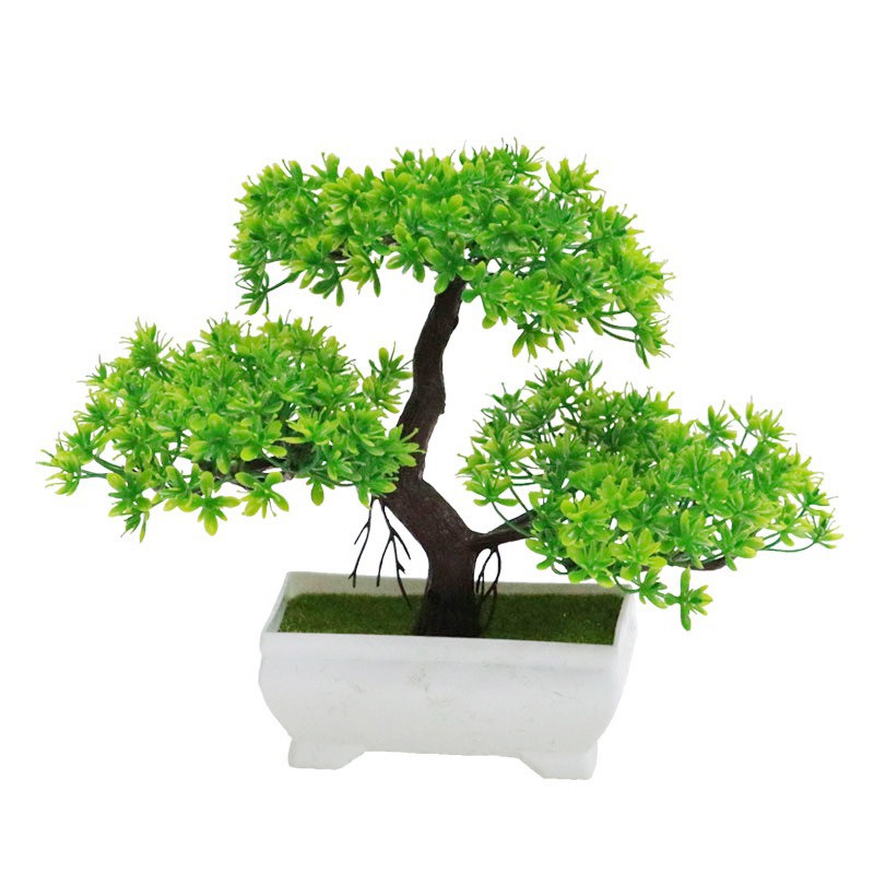 Chậu Cây Bonsai Giả 3 Nhánh Tài Lộc Phú Quý Để Bàn, Để Trang Tri Nội Thất, Phòng Làm Việc (Nhiều Màu).