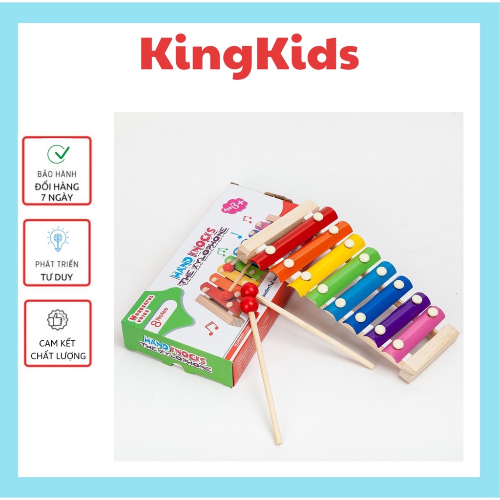 [ĐỒ CHƠI ÂM NHẠC] Bộ đồ chơi đàn gỗ 8 quãng cho bé giúp kích thích khả năng cảm quan âm thanh KingKids