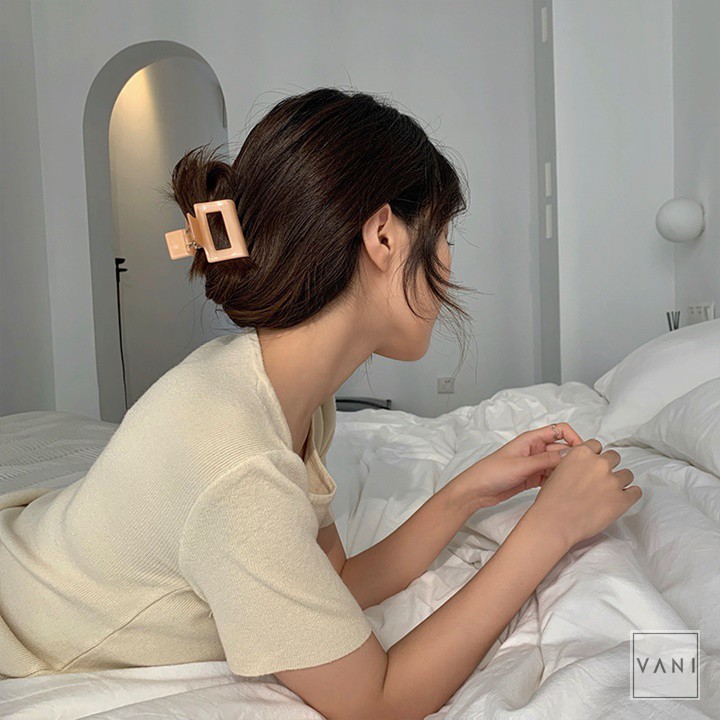 Kẹp Tóc Càng Cua Hàn Quốc Hình Chữ Nhật Nhỏ Nhiều Màu Trendy - Vani Store [PKT00183]