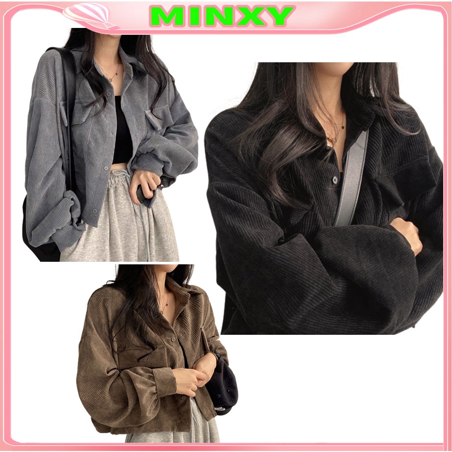 Áo somi nhung nữ tay bồng 3 màu from rông dưới 61kg-Minxy Shop