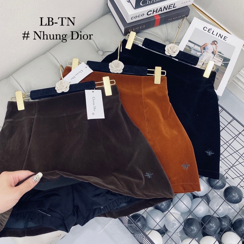 Chân váy chữ A thời trang nữ thêu ong chất nhung cao cấp CV509 SUTANO