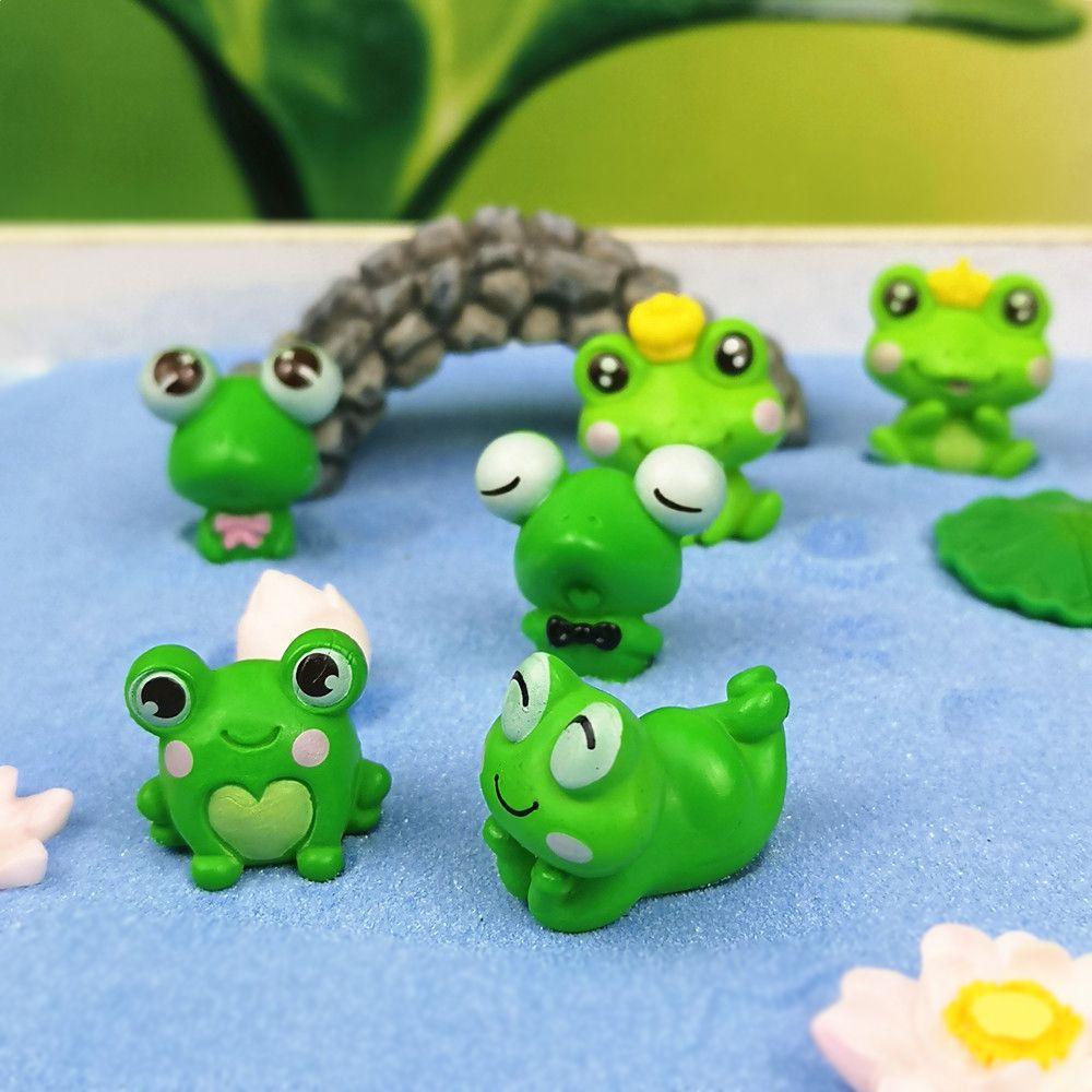 BEAUTY Set 6 Chú Ếch Mini Bằng Nhựa Resin Trang Trí Tiểu Cảnh