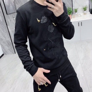 Bộ Thu Đông Nam Thêu Hoa Siêu Đẹp, Bộ Nỉ Nam -BD142