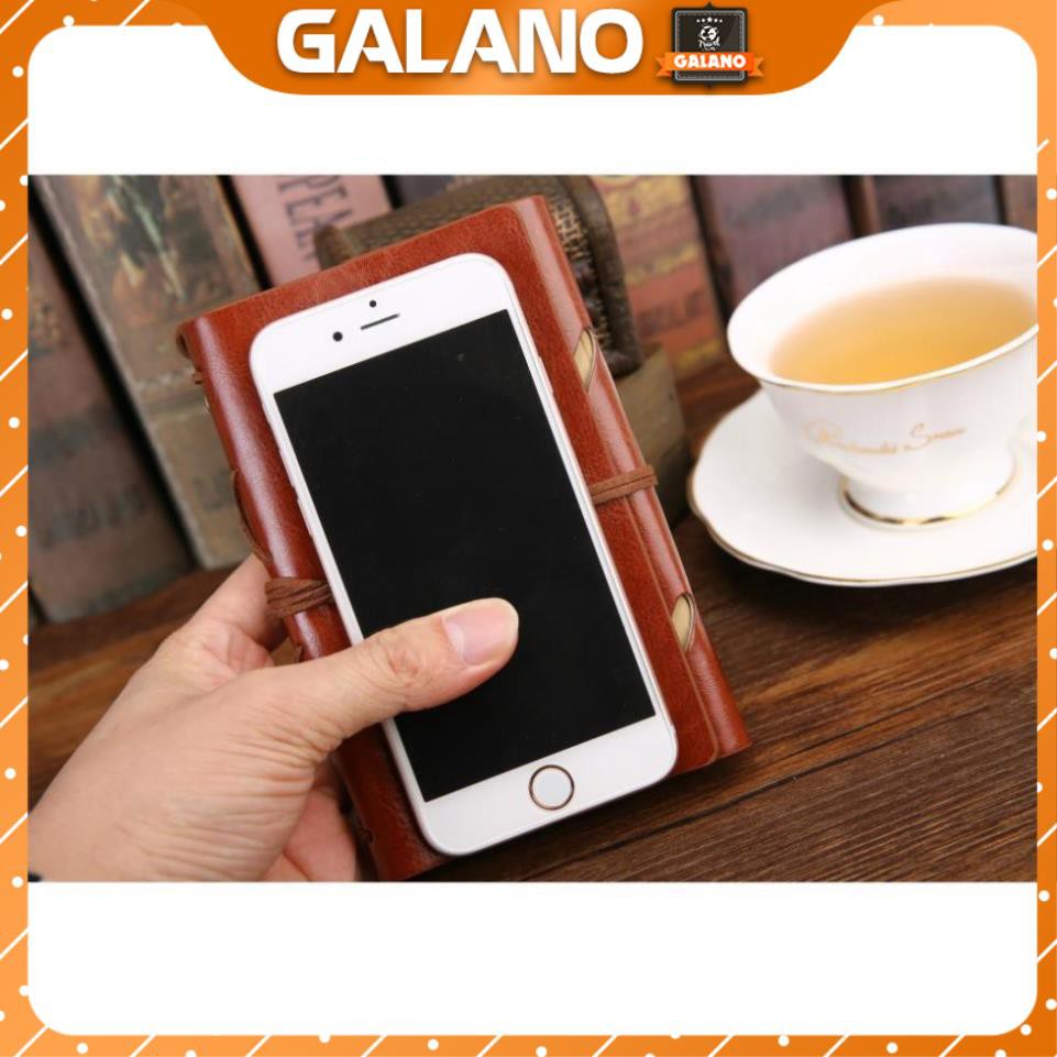 Sổ Tay Bìa Mềm Bằng Da Ghi Chép GALANO Bìa Còng Phong Cách Vintage Giấy Kraft SN-001044