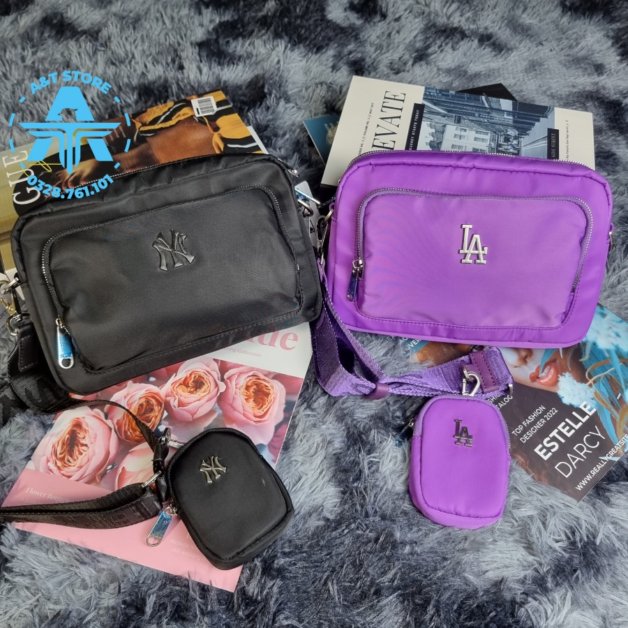 Túi Đeo Chéo MLB NY Nylon BKS Full Tag Code