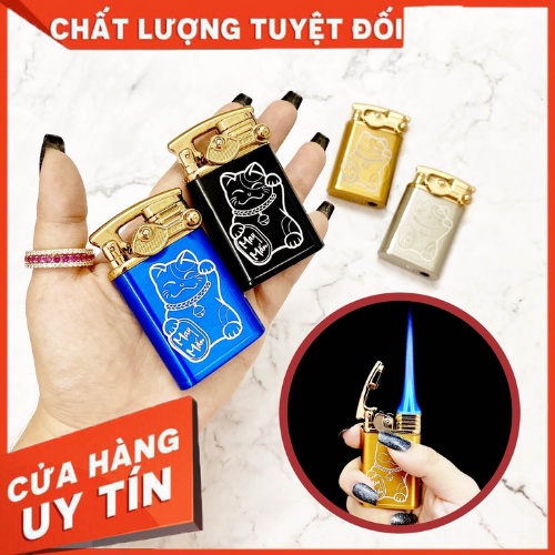 Hột-𝙌𝙪𝙚̣𝙩-𝘽𝙖̣̂𝙩-𝙇𝙪̛̉𝙖 cf022 2 tia hình mèo may mắn nhiều màu chất liệu đồng nguyên khối