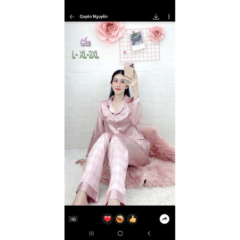 BỘ TAY DÀI PIJAMA LỤA GẤM