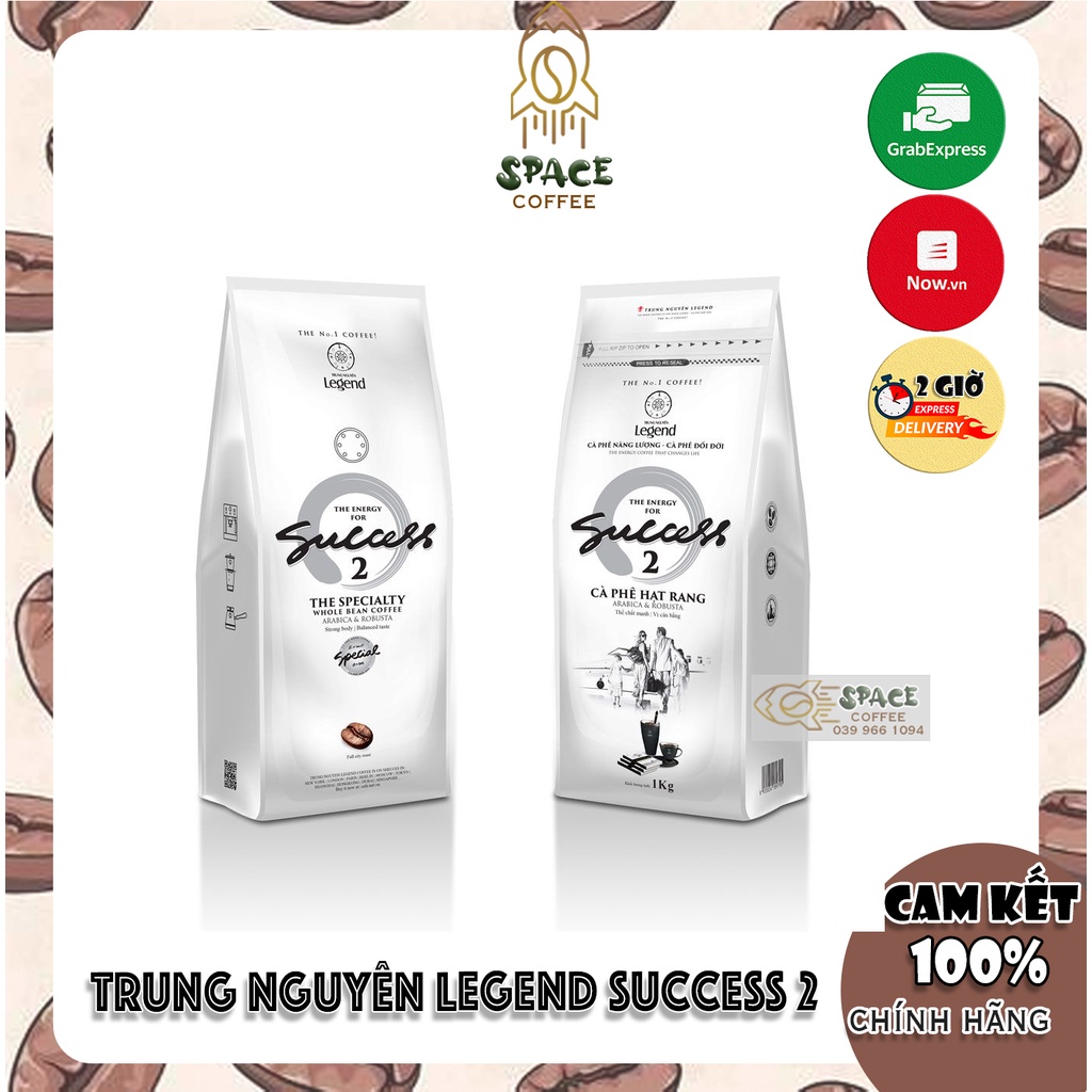 CAFE TRUNG NGUYÊN GIÁ SỈ- CÀ PHÊ HẠT MỘC TRUNG NGUYÊN LEGEND SUCCESS 2 -1KG  - CAFE PHA MÁY ĐẬM VỊ