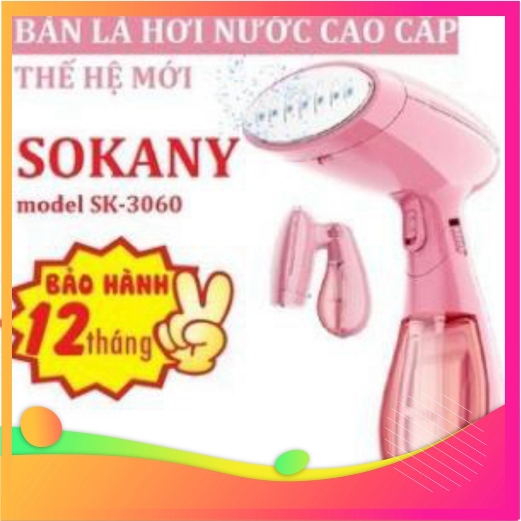 Sale giá sốc -  Bàn Ủi - Bàn Là Hơi Nước Cầm Tay Cao Cấp Sokany SK-3060, Nhỏ Gọn, Tiện Dụng