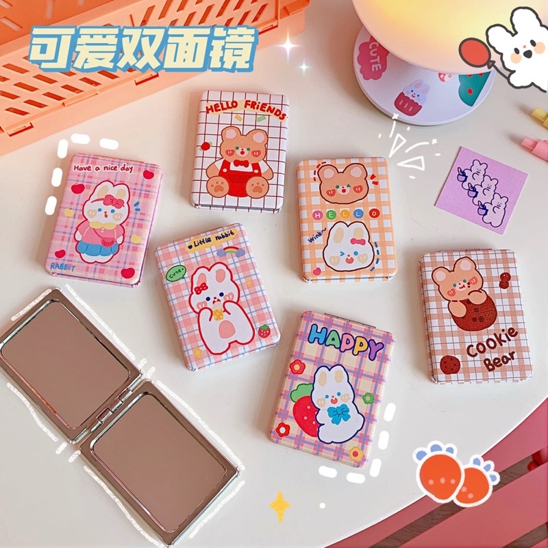 Gương Mini Cầm Tay 2 Mặt Sunni Shop/ Gương Trang Điểm Hàn Quốc - Mẫu Ngẫu Nhiên