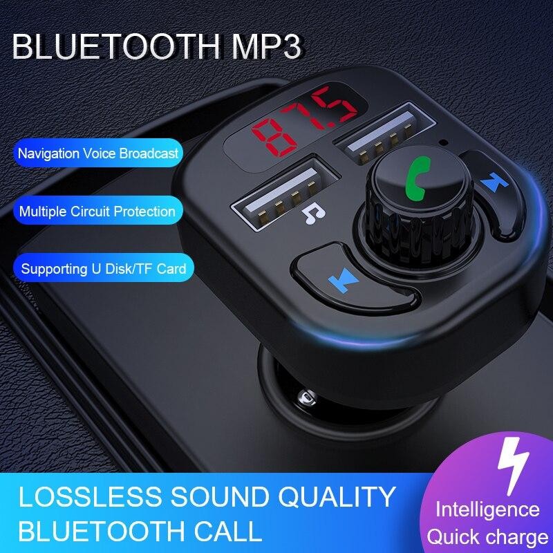 Tẩu sạc ôtô bluetooth (2 cổng sạc nhanh điện thoại)