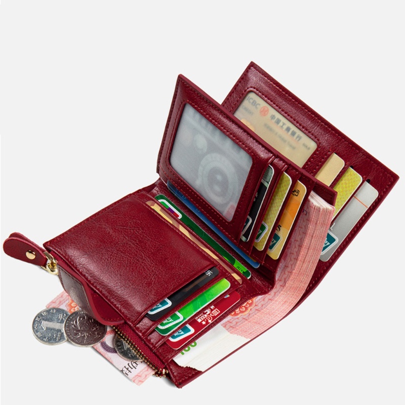 Youyo Ví Da Ngắn Đựng Thẻ Tín Dụng RFID Chống Trộm Thời Trang Cho Nữ