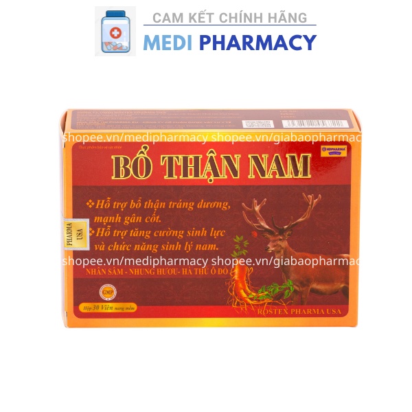 Viên uống sâm nhung Bổ Thận Nam tăng cường sinh lý, bổ thận, tráng dương - Hộp 30 Viên