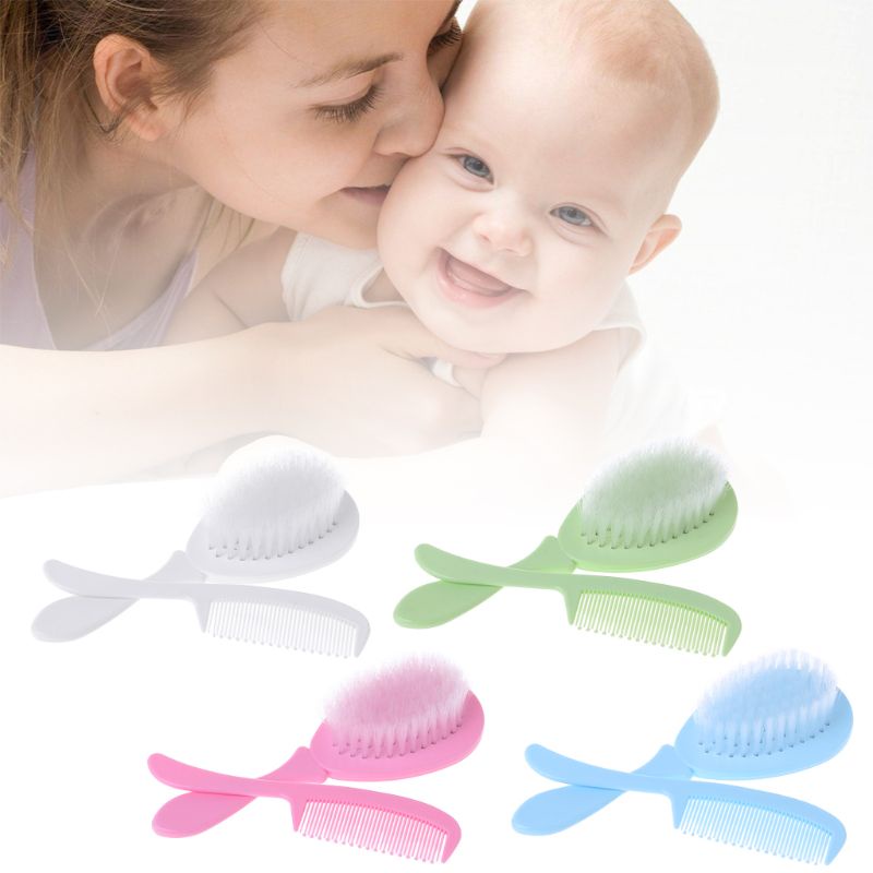 Set 2 Lược Chải Tóc Mát Xa Da Đầu An Toàn Cho Trẻ Em