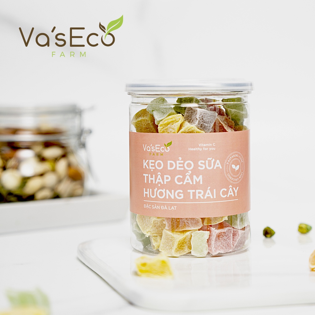 Kẹo dẻo sữa thập cẩm hương trái cây hộp 400g VasEco Farm