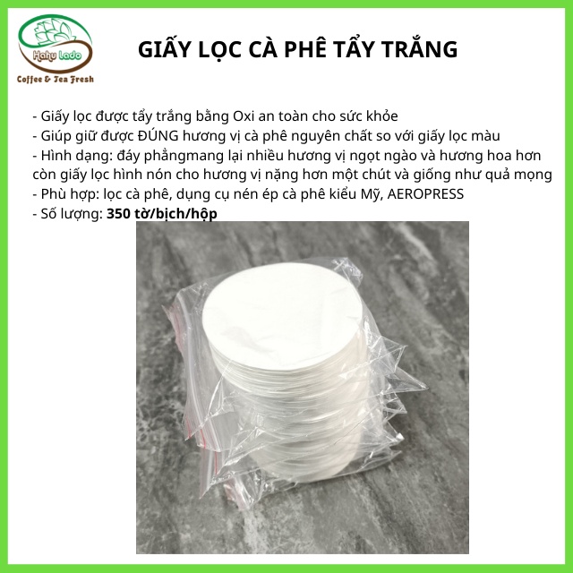 Set 350 Miếng Lọc Cà Phê Màu Trắng Khử Cặn YRP Hình Phẳng Hahulado Phù Hợp Aeropress Dụng Cụ Nén Ép Lọc Cà Phê Kiểu Mỹ