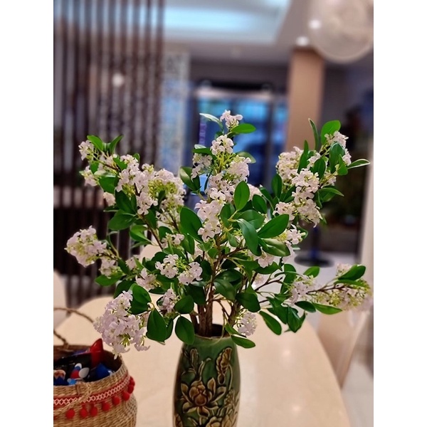 Hoa lụa cao cấp-cành cửu lý thiên hương-hoa trang trí nhà cửa
