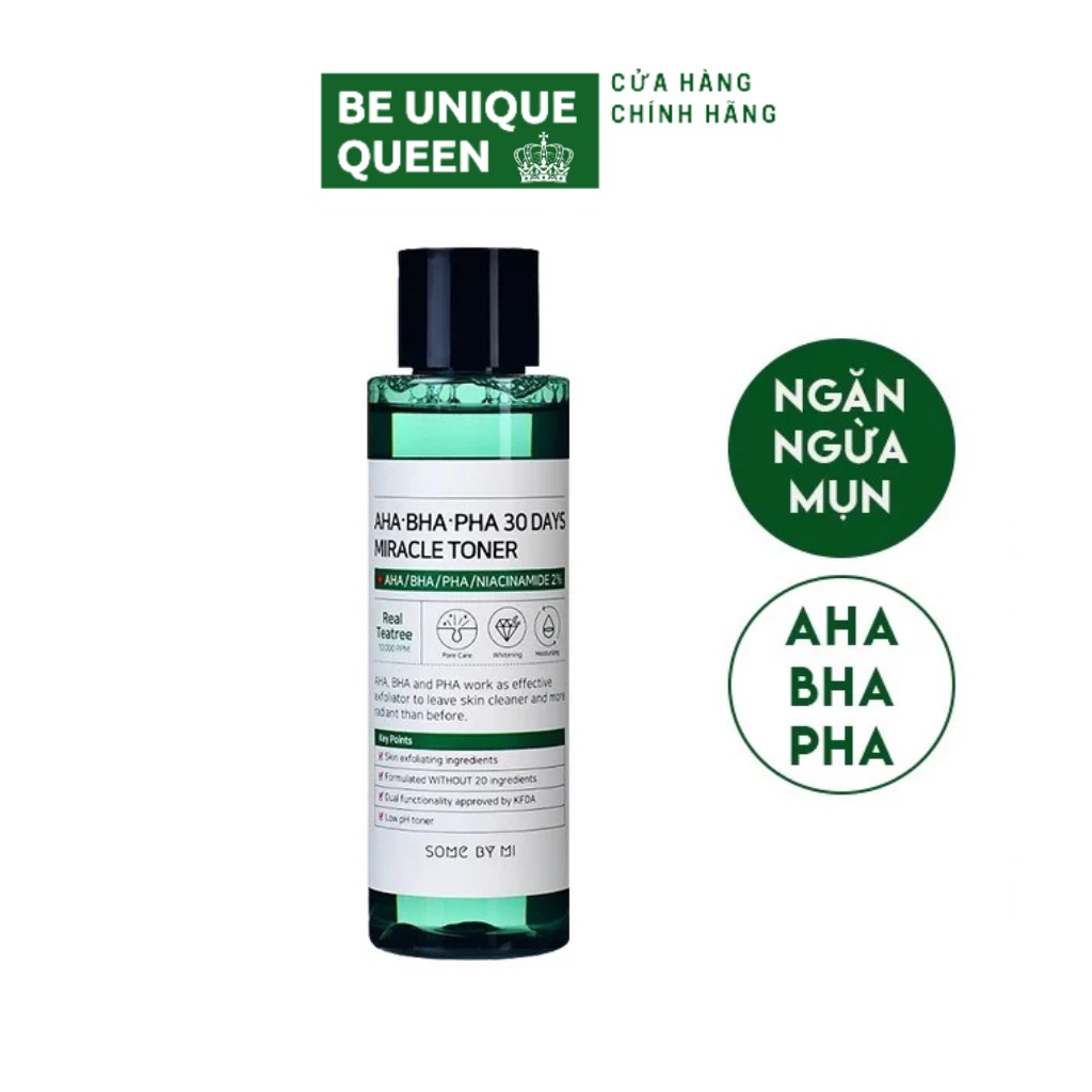 Nước Hoa Hồng Some By Mi Toner AHA BHA 30days Miracle giúp giảm mụn trong 30 ngày Some By Me